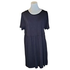 Wild Fable Solid Black Casual Short Sleeve Summer Tee Dress Size Large